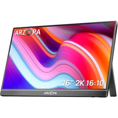 Abbildung von ARZOPA 16.0&quot; 2.5k Portable Monitor, 2560x1600 HDR Display, 500nits 8bit QHD, USB C HDMI Tragbarer Monitor für Laptop, 16:10 IPS, Unipolar Support Mac PC PS4/5 Xbox Switch