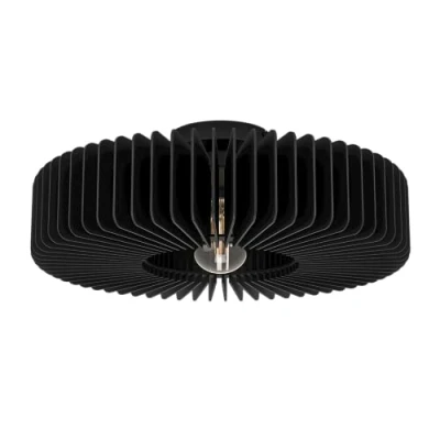 Abbildung von EGLO Deckenlampe Palombaia, runde Deckenleuchte, Wohnzimmerlampe aus Holz in Schwarz, Aufbaulampe für Wohnzimmer und Schlafzimmer, Lampe mit E27 Fassung, Ø 50 cm