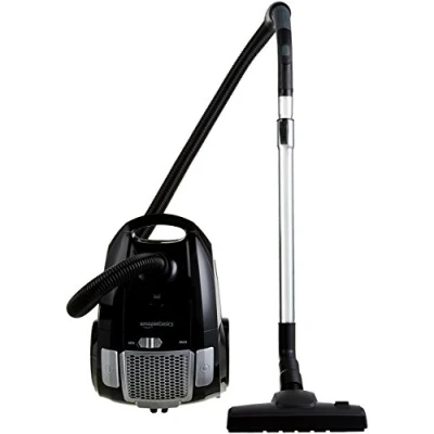 Abbildung von Amazon Basics Staubsauger mit Beutel, leistungsstark, für Hart und Teppichböden, HEPA Filter, Geschwindigkeitskontrolle, 700 W, 3.0 L, EU, Schwarz