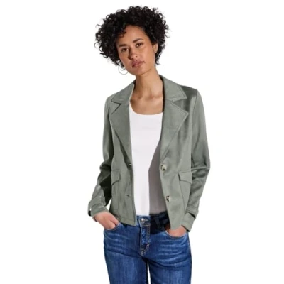 Abbildung von STREET ONE Damen A212610 Velours Jacke, Dusty Milky Green, 38