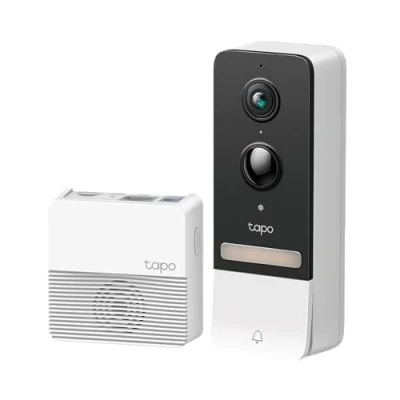 Abbildung von Tapo D230S1 Video Türklingel Akku (Video Doorbell) Mit Kamera, 2K 5MP, Farbe Nachtsicht, ultrabreiten Sichtfeld, herausnehmbare Batterie, KI Erkennung, Chime
