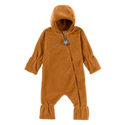 Abbildung von Sterntaler Baby Overall Fleece Unisex Jumpsuit aus Microfleece Stickerei, Reißverschluss, sowie Hand und Fußstulpen goldbraun, 80