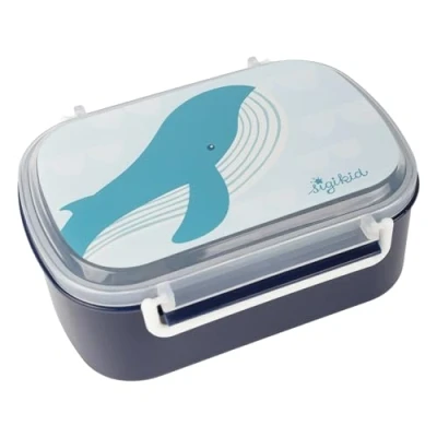 Abbildung von sigikid 25373 Brotzeitbox Wal Lunchbox mit Einsatz und Bügelverschluss, BPA frei, sicher, leicht, empfohlen für Kinder ab 1 Jahr