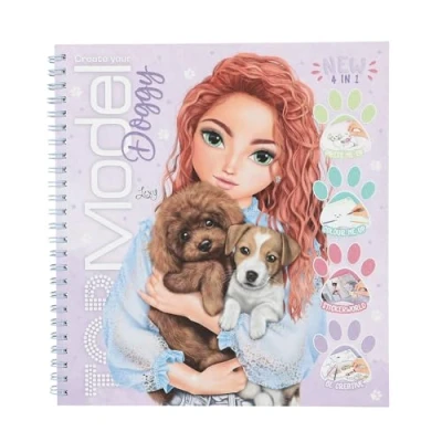Abbildung von Depesche 13218 TOPModel Create Your Doggy Malbuch mit 40 Seiten zum Gestalten von Hunde Motiven, inkl. 5 Stickerbogen, Mehrfarbig