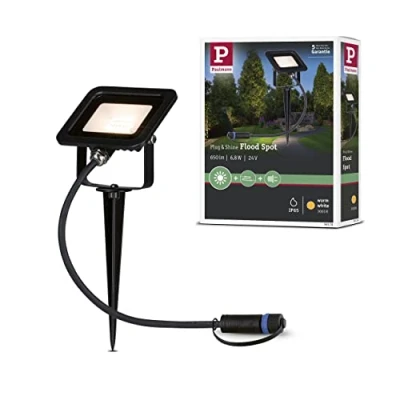 Abbildung von Paulmann 94574 Plug &amp; Shine LED Außenleuchte Gartenstrahler Fluter IP65 Warmweiß incl. 1x6,8 Watt Schwarz Aluminium Spot 3000 K