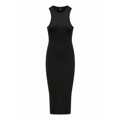 Abbildung von ONLY Damen Figurbetontes Bodycon Kleid Geripptes Midi Dress Ärmellos, Farben:Schwarz, Größe:XS
