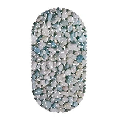 Abbildung von Relaxdays Badewannenmatte Steinoptik, rutschfeste Badeeinlage mit Saugnäpfen, waschbare Rutschmatte, 36 x 68 cm, natur, 1 Stück
