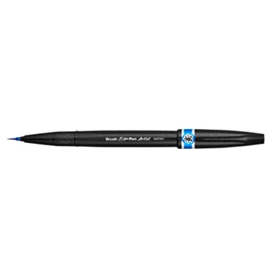 Abbildung von Pentel SESF30C SX Brush Sign Pen Artist Pinselstift mit extra feiner Pinsel Spitze, 1 Stück hellblau