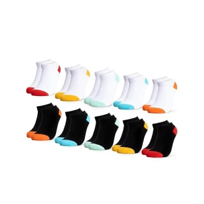 Abbildung von Occulto Mädchen &amp; Jungen Sneaker Socken 10er Pack (Modell: Piccolo) 31 34 Weiß Schwarz