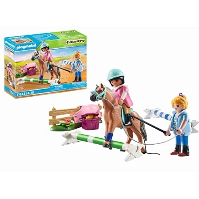 Abbildung von PLAYMOBIL Country 71242 Reitunterricht, Reitlehrerin im Reiten und Springreiten für den Reiterhof, Spielzeug Kinder ab 4 Jahren