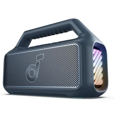 Abbildung von soundcore by Anker, Boom 2 Outdoor Lautsprecher, 80W, Subwoofer, BassUp 2.0, 24h Akku, IPX7 Wasserdicht &amp; Schwimmt, LED Licht, USB C, EQ, BT 5.3, Mobiler Bluetooth Speaker, Camping, Strand, Garten