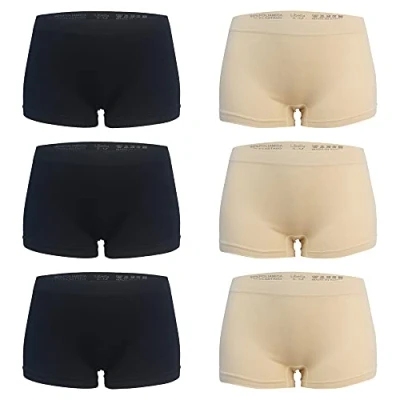 Abbildung von Libella 6er Pack Damen Panties Boxershorts Mikrofaser Seamless 3908 Schwarz Hautfarben L/XL