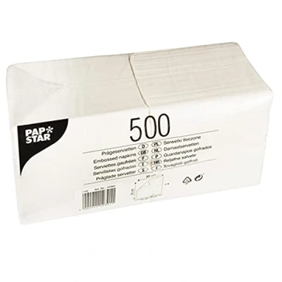Abbildung von PAPSTAR Servietten, 330 x mm, 1lagig, weiß 12391