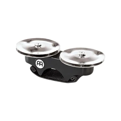 Abbildung von Meinl Percussion Finger Jingles Stainless Steel, Cajon Add On/Cajon Zubehör mit Schellen zur Befesetigung am Stahl Schellen, Schwarz (FJS1S BK)