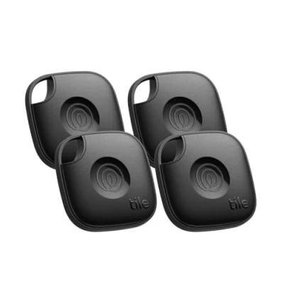 Abbildung von Tile by Life360 Mate (2024) Bluetooth Tracker, Schlüssel und Gegenstandsfinder für Schlüssel, Taschen mehr. Handy Finder. iOS &amp; Android kompatibel. 4er Pack (Schwarz)