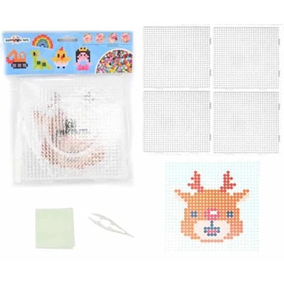 Abbildung von 5mm Midi Stiftplatte für Bügelperlen 4x Quadrat Multi Transparent,einzeln und auch als eine Fläche nutzbar Einzelgröße 14,5x14,5 (4 Platten ergeben 29 cm). Mit Hama kompatibel.Steckplatte
