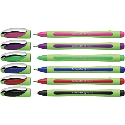 Abbildung von Schneider Xpress Fineliner (Tinte dokumentenecht, Strichstärke 0,8 mm, Made in Germany) 6er Set, sortiert