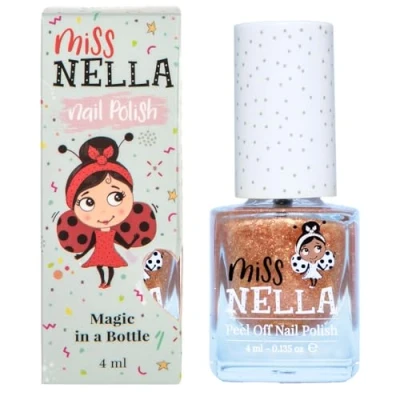 Abbildung von Miss Nella NEW magische Sammlung OPEN, SESAME abziehbarer Nagellack speziell für Kinder, gold Glitzer, Peel Off Formel, ungiftig, wasserbasiert und geruchsneutral