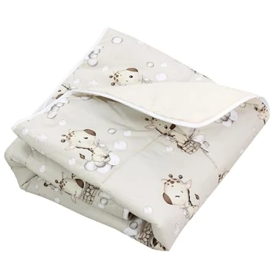 Abbildung von TupTam Baby Spielmatte Kinder Große Spieldecke Gepolstert XXL Krabbeldecke 120 x cm Babyzimmer Schlafteppich, Farbe: Giraffe Beige