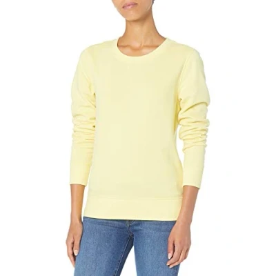 Abbildung von Amazon Essentials Damen Fleece Sweatshirt mit Rundhalsausschnitt (in Übergröße erhältlich), Hellgelb, L