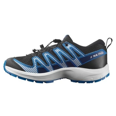 Abbildung von Salomon XA PRO V8 Unisex Hikingschuh für Kinder, Größe: 35, Black/white/french blue Kunststoff/textil