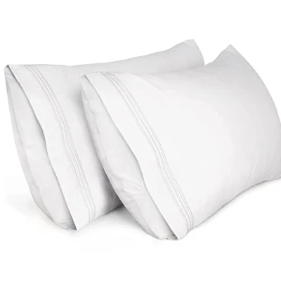 Abbildung von Lirex 2er Pack Kissenbezug 50 x 70 cm, Weiche Gebürstete Mikrofaser Kissenbezüge, Hotelverschluss kopfkissen bezug，Kopfkissenbezug aus weichem ，Oeko TEX Zertifiziert (Weiß)