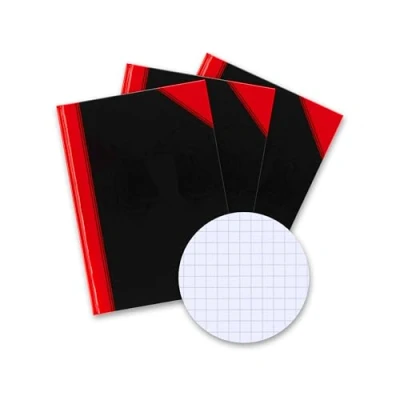 Abbildung von Bantex Notizbuch A5 kariert, 192 Seiten, 70 g/m², Hardcover, schwarz, 3 Stück