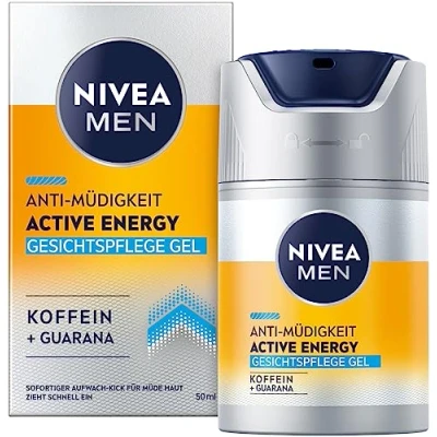 Abbildung von NIVEA MEN Active Energy Gesichtspflege Gel (50 ml), revitalisierende Gesichtscreme für Männer, schnell einziehende Feuchtigkeitscreme gegen Zeichen von Müdigkeit