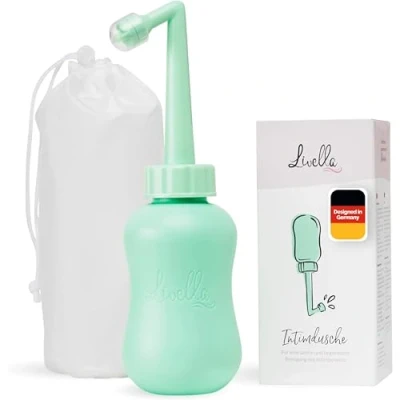 Abbildung von Livella Intimdusche in Mint (400 ml) Entwickelt Deutschland Für eine sanfte und hygienische Reinigung des Intimbereichs Mehr Wohlbefinden im Wochenbett Ideal als Reisebidet Podusche