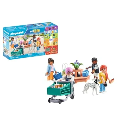 Abbildung von PLAYMOBIL MyLife 71541 MyFigures Shopping, große Einkaufstour durch die Läden, inklusive Einkaufswagen und Einkaufstüte, detailreiches Spielzeug für Kinder ab 5 Jahren