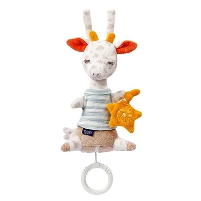 Abbildung von Fehn Spieluhr Baby Giraffe &quot;Glow in the dark&quot; Bestickung Sanfte Melodie &quot;Schlaf Kindlein Schlaf&quot; Kuscheltier als Einschlafhilfe Babyspielzeug für Unterwegs &amp; Zuhause Babys Kleinkinder