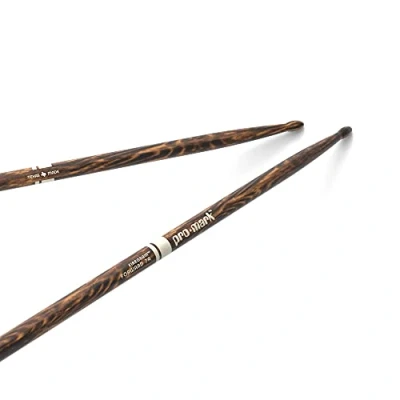 Abbildung von ProMark Schlagzeug Sticks Classic 7A Drum FireGrain Keine übermäßige Vibration Lackierung, Ovale Holzspitze, Hickoryholz 1 Paar