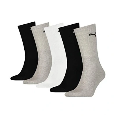 Abbildung von PUMA Unisex Crew Socken, Weiß / Grau Schwarz, 39 42 EU