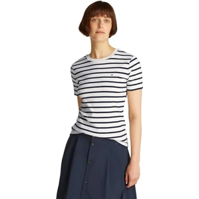 Abbildung von Tommy Hilfiger SLIM CODY Tshirt basic, Damen, Größe: XXS, Breton dark night navy