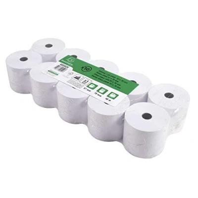 Abbildung von Exacompta 40592E 10er Pack Kassenrollen, 1 lagig Offset(holzfrei) standard, Breite: 57mm, Länge 40m, Durchmesser Kern 12mm 60g/m² extra für Tintenstrahldruck, Kassen, Tischrechner und Rechenmaschinen