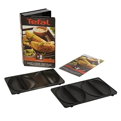 Abbildung von Tefal XA8008 Snack Collection Platte Teigtaschen/Empanadas Nummer 8 passend Inklusive Rezeptbuch praktische Aufbewahrungs Box Schwarz