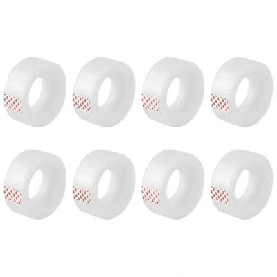 Abbildung von D.RECT 8 Stück Büroklebeband, Durchsichtiges Klebeband Größe 19 mm x 33 m, Transparentes mit starker Haftung