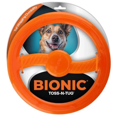 Abbildung von Bionic Toss n Tug Ring, extrem widerstandsfähiges Hundespielzeug, 22,7cm