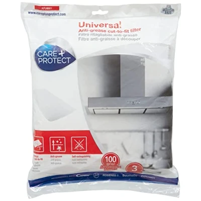 Abbildung von CARE + PROTECT Dunstabzugshaubenfilter, Universal, Zuschneidbar, Fett und Geruchsabweisend, Selbstverlöschend, Größe 47x97 cm, Saugfähigkeit 100 g/qm