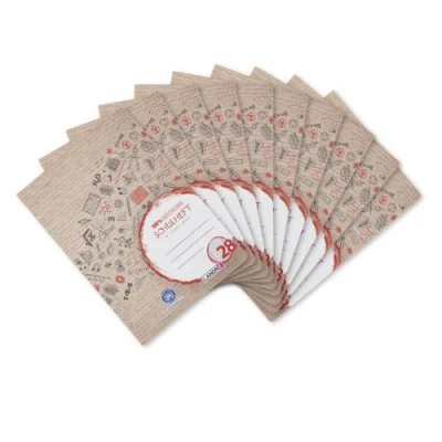 Abbildung von Landré Schulheft A4 Recycling, 16 Blatt, Lin. 28, kariert mit Rand, 10 Stück