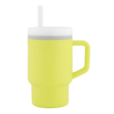 Abbildung von Infantino My 1st Tumbler Süßer Minibecher mit Auslaufsicherem Strohhalm und Kleinkindfreundlichem Griff, Fördert das Trinken, Leicht zu Reinigen, 255 ml, Citrus