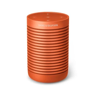 Abbildung von Bang &amp; Olufsen Beosound Explore Kabelloser tragbarer Bluetooth Lautsprecher laut für draußen, zu Hause und unterwegs, 27 Stunden Akkulaufzeit, wasserdichter 360 Bonfire Orange