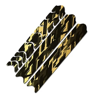 Abbildung von AlphaShield Fahrrad Rahmenschutz Kettenstreben Schutz Folie Aufkleber Rahmen Carbon MTB BMX Lackschutz R161 (17 Future Gold Metallic)