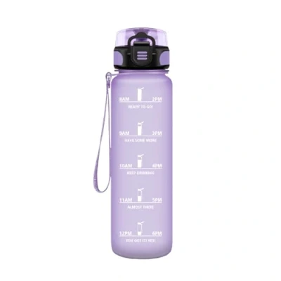 Abbildung von HoneyHolly Trinkflasche Sport, 500ml Auslaufsicher Kunststoff, Wasserflasche, Kohlensäure Geeignet, Sportflasche für Fahrrad, Kinder, Schule, Fitness, Yoga, Light Purple
