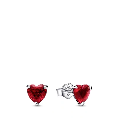 Abbildung von Pandora RED Heart Ohrringe, Damen, Größe: One Size, Sterling silver