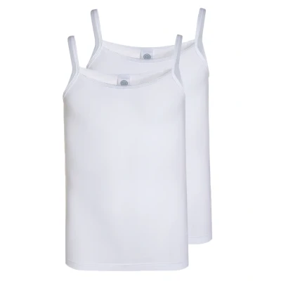 Abbildung von Sanetta Mädchen 344838 Multiway Unterhemd, Weiß (White 10), 164 (2er Pack)