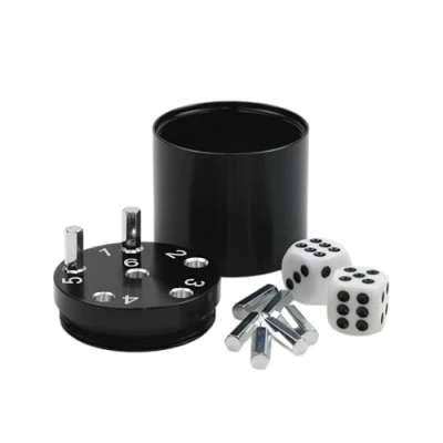 Abbildung von BestSaller 3003 &#039;SUPER SIX&#039; Aluminum &#039;Sonder Edition&#039;, 36 Spielstäbchen &amp; 2 Würfel, schwarz (1 Stück)