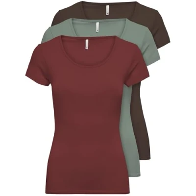 Abbildung von ONLY 3er Pack Damen T Shirt 15209153 Farb Mix 9 L