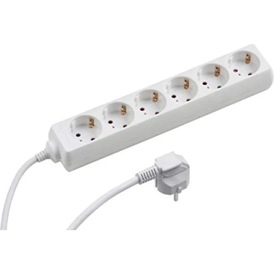 Abbildung von Meister Steckdosenleiste 6 fach 5 m Kabel weiß Kunststoffleitung IP20 Innenbereich / Steckerleiste Mehrfachsteckdose Tischsteckdose Tido 7430040