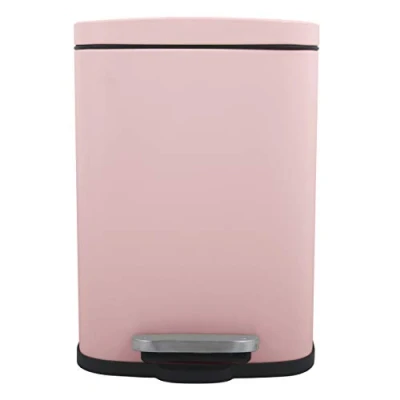 Abbildung von Spirella Kosmetikeimer 5 Liter Edelstahl mit Absenkautomatik und Inneneimer Akira Badezimmer Mülleimer Softclose Abfalleimer Rosa